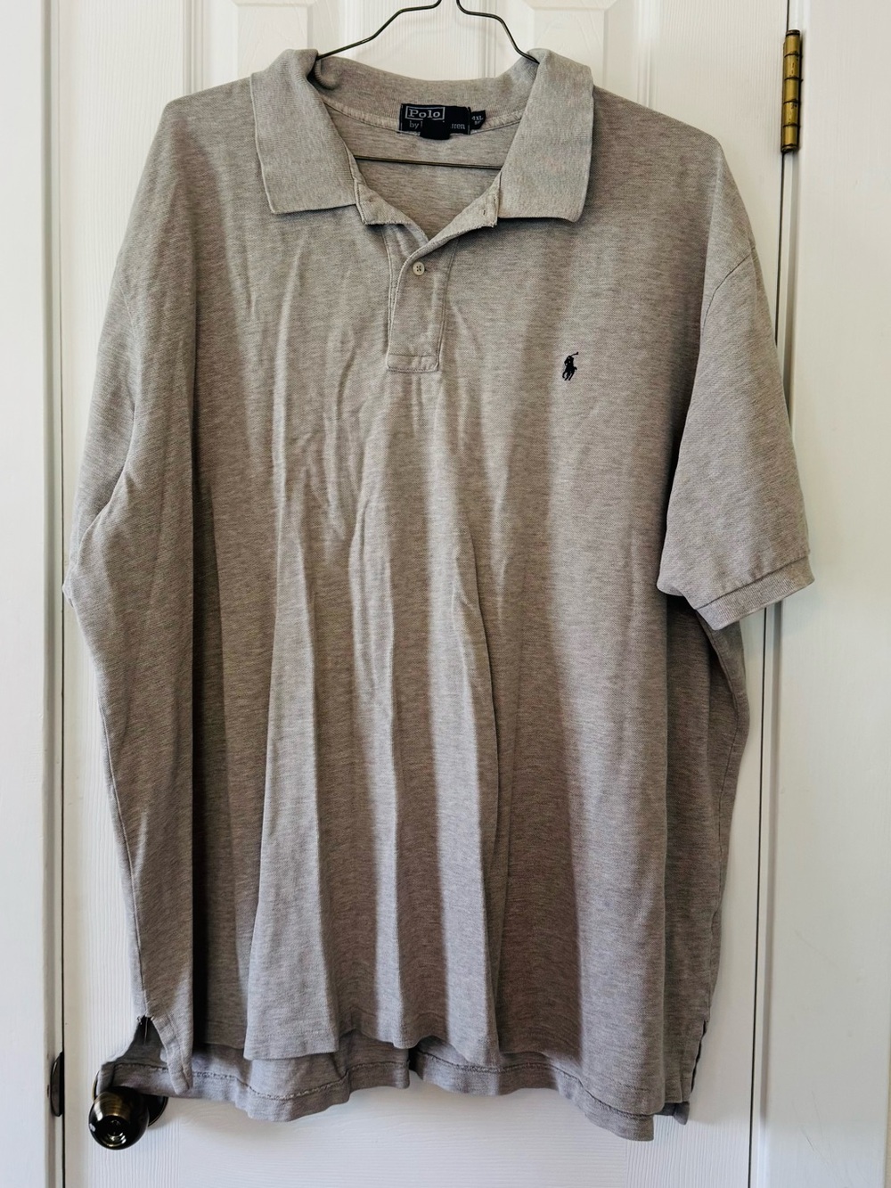 Polo by Ralph Lauren 4XL Men’s Polo Shirt – 100% Cotton Heathered Light Gray